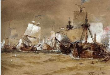 Seascape, boats, ships and warships. 69, unknow artist